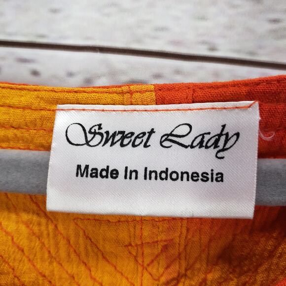 Sweet Lady Women's Yellow Orange Print Fringe Layered Maxi Dress One Size - Picture 11 of 13